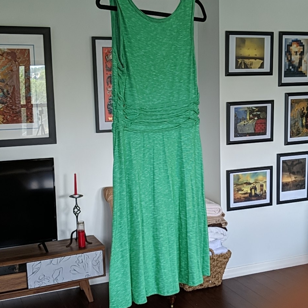 Green dress with semi low back